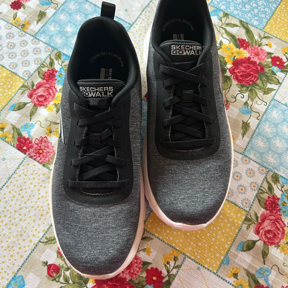 Skechers Go Walk Black and Gray Shoes Worn Once